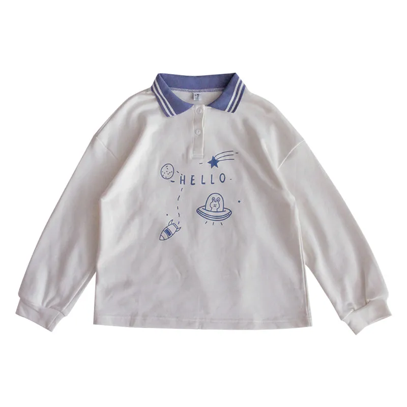 "HELLO PLANET" SWEATSHIRT N111205