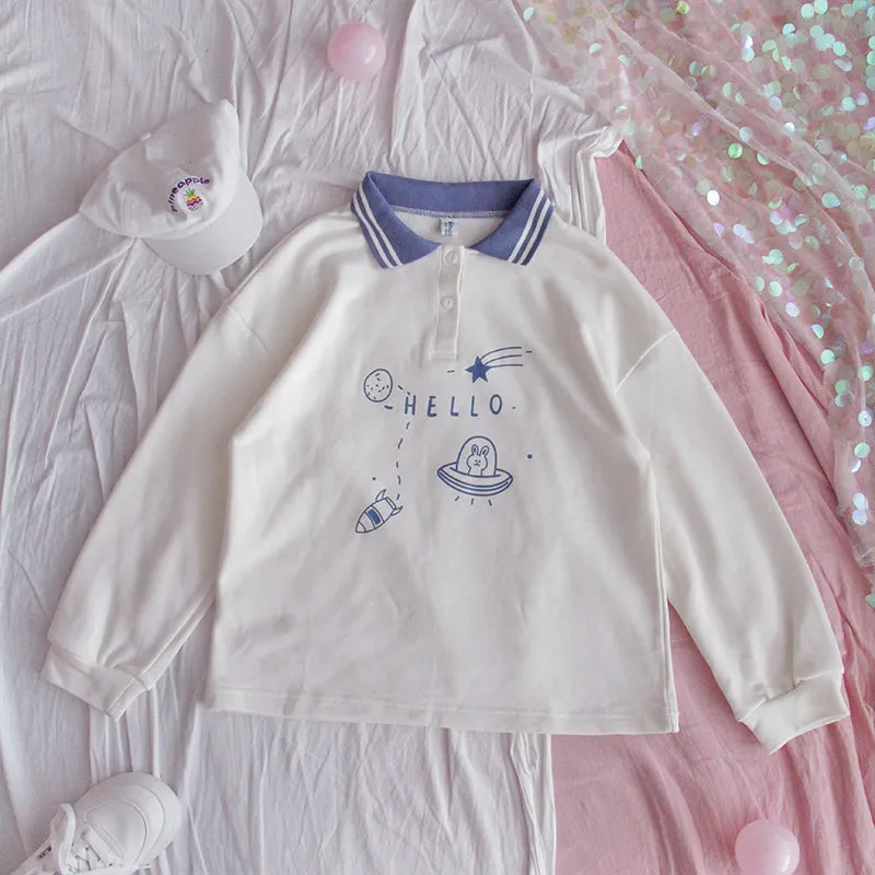 "HELLO PLANET" SWEATSHIRT N111205
