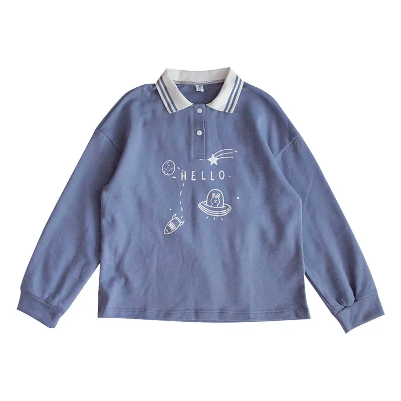 "HELLO PLANET" SWEATSHIRT N111205