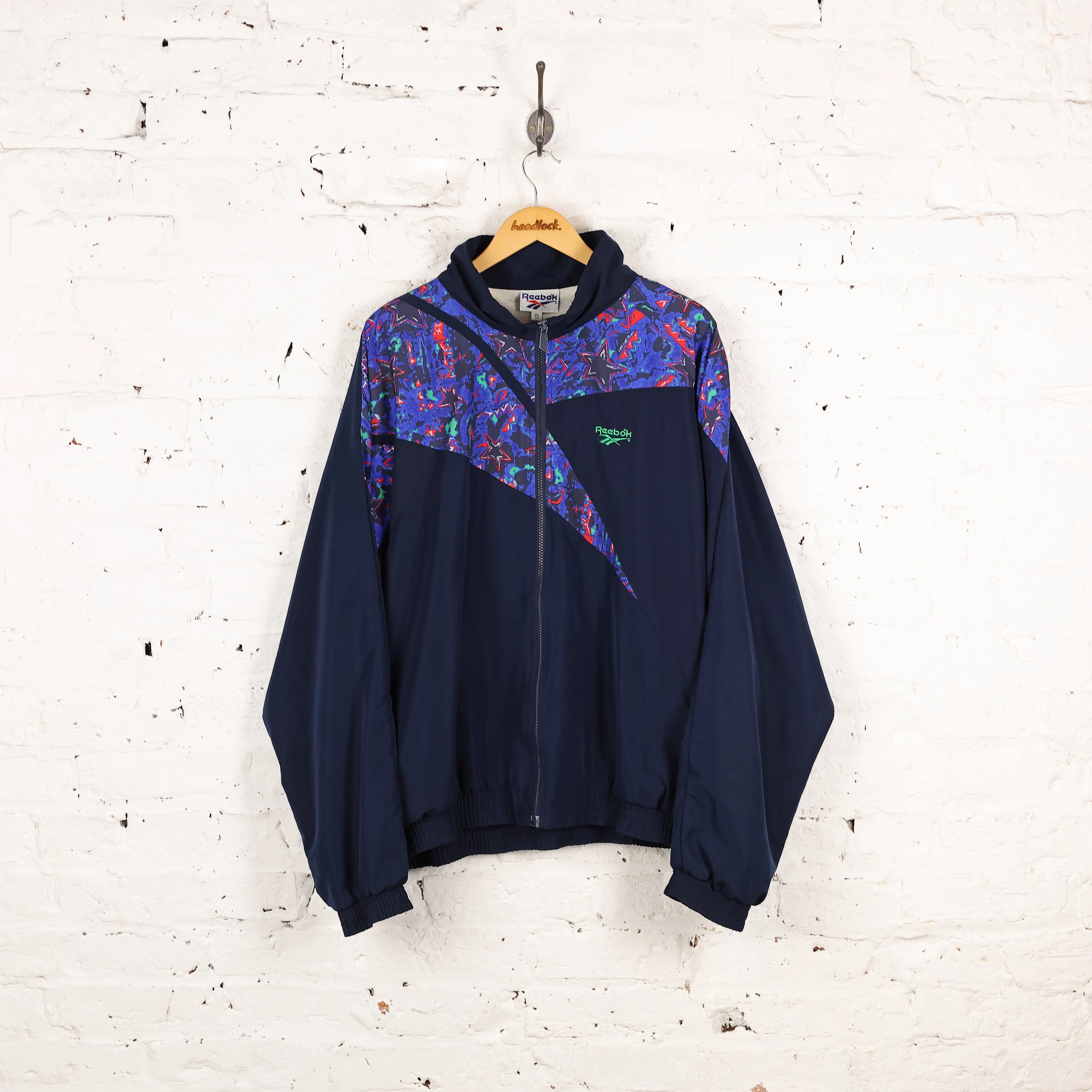 Reebok 90s Shell Tracksuit Top Jacket - Blue - XL