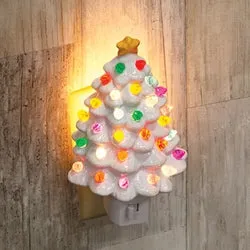 Resin Christmas Tree Nightlight - 2 Assorted