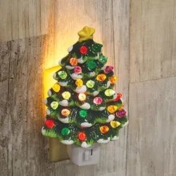 Resin Christmas Tree Nightlight - 2 Assorted