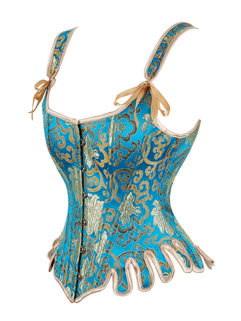 Retro U Neck Tight Waist Steel Frame Corset Top