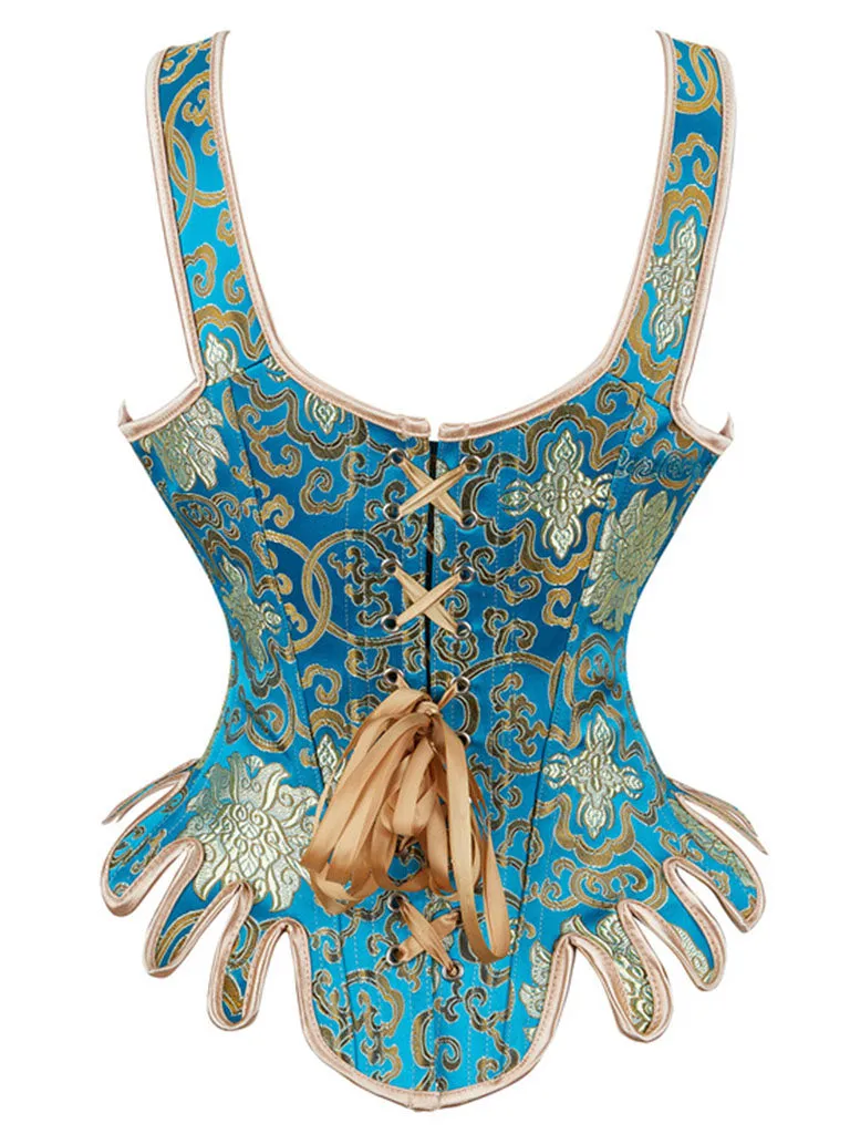 Retro U Neck Tight Waist Steel Frame Corset Top