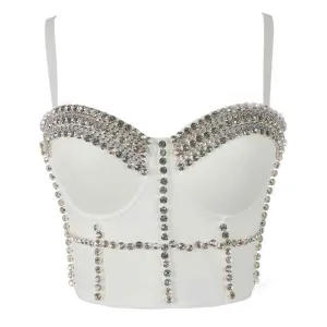 Rhinestones Bra Nightclub Party Hall Stage Corset Vest