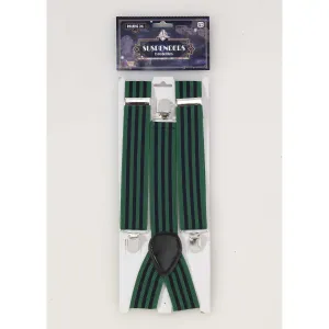Roarin 20's Striped Blue & Green Suspenders
