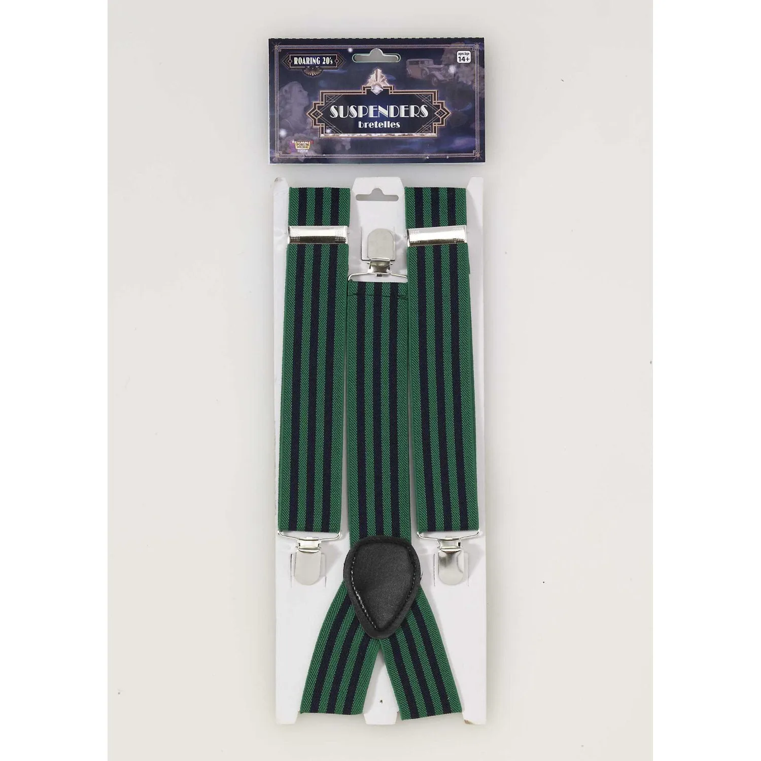 Roarin 20's Striped Blue & Green Suspenders