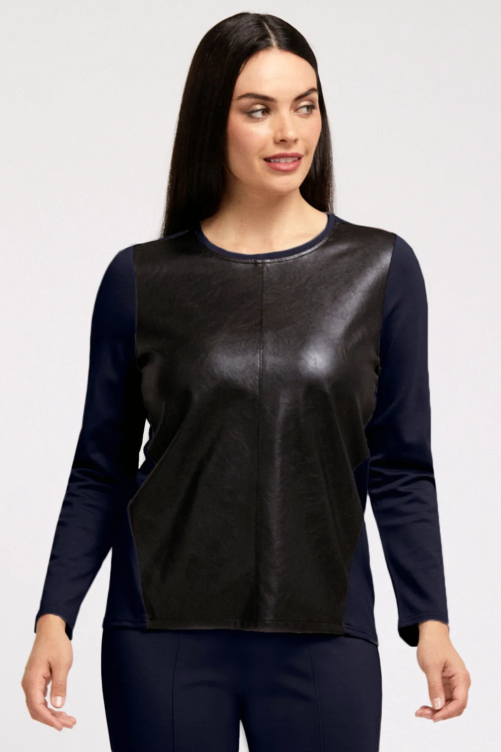 Robyn Long Sleeve Crew - Mixed Media: FINAL SALE