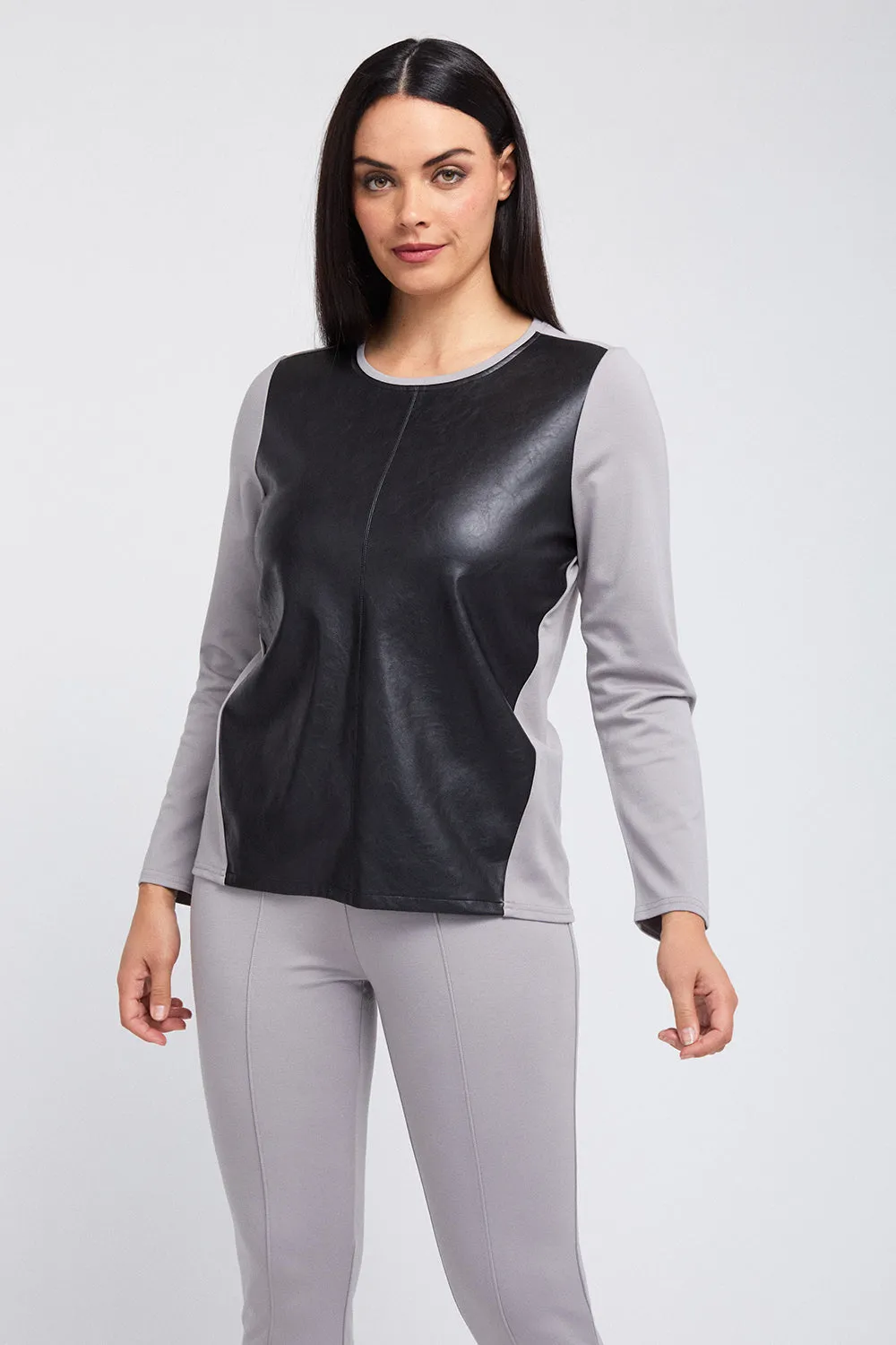 Robyn Long Sleeve Crew - Mixed Media: FINAL SALE