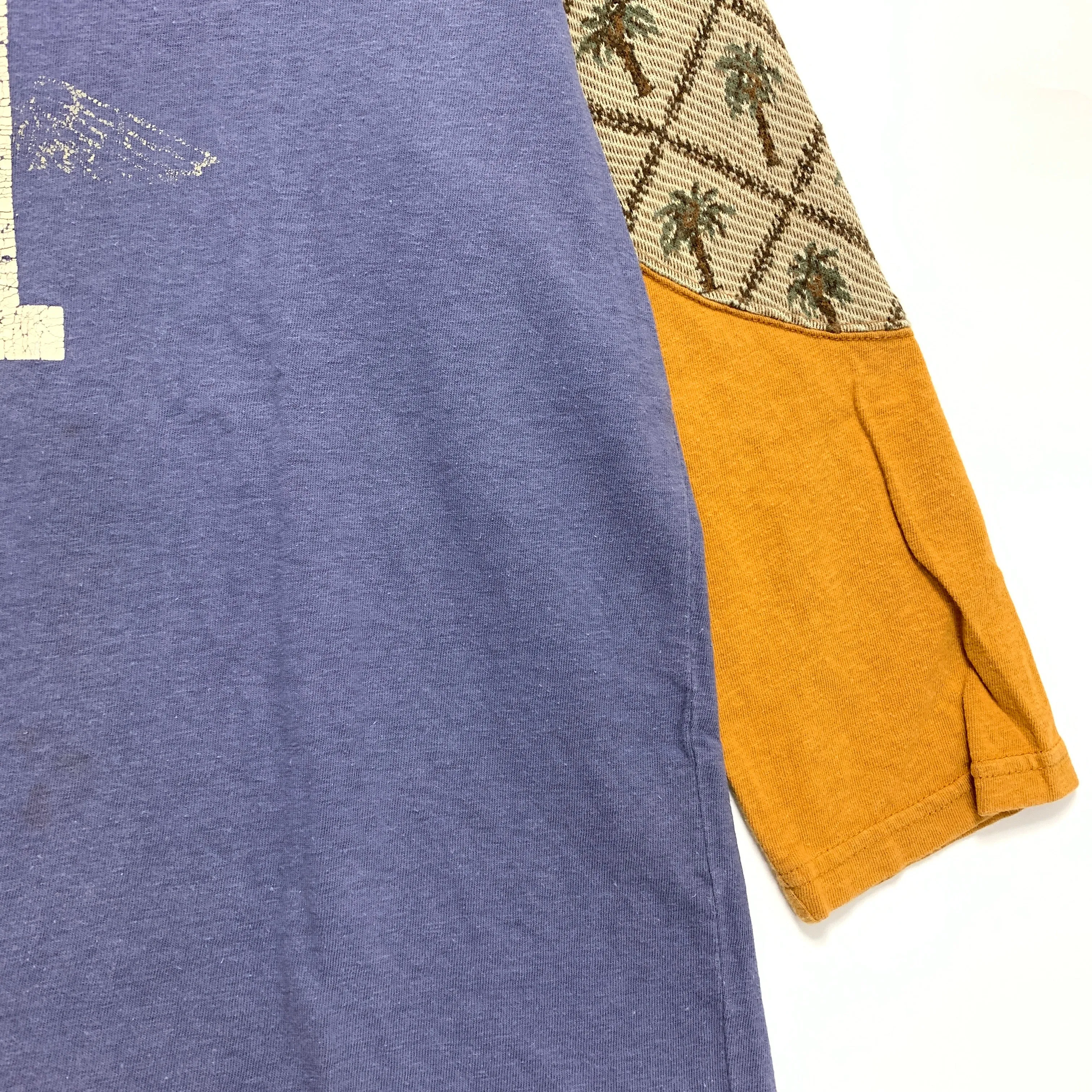 [S] Kapital 3/4 Sleeve Palm Tree Tee Blue
