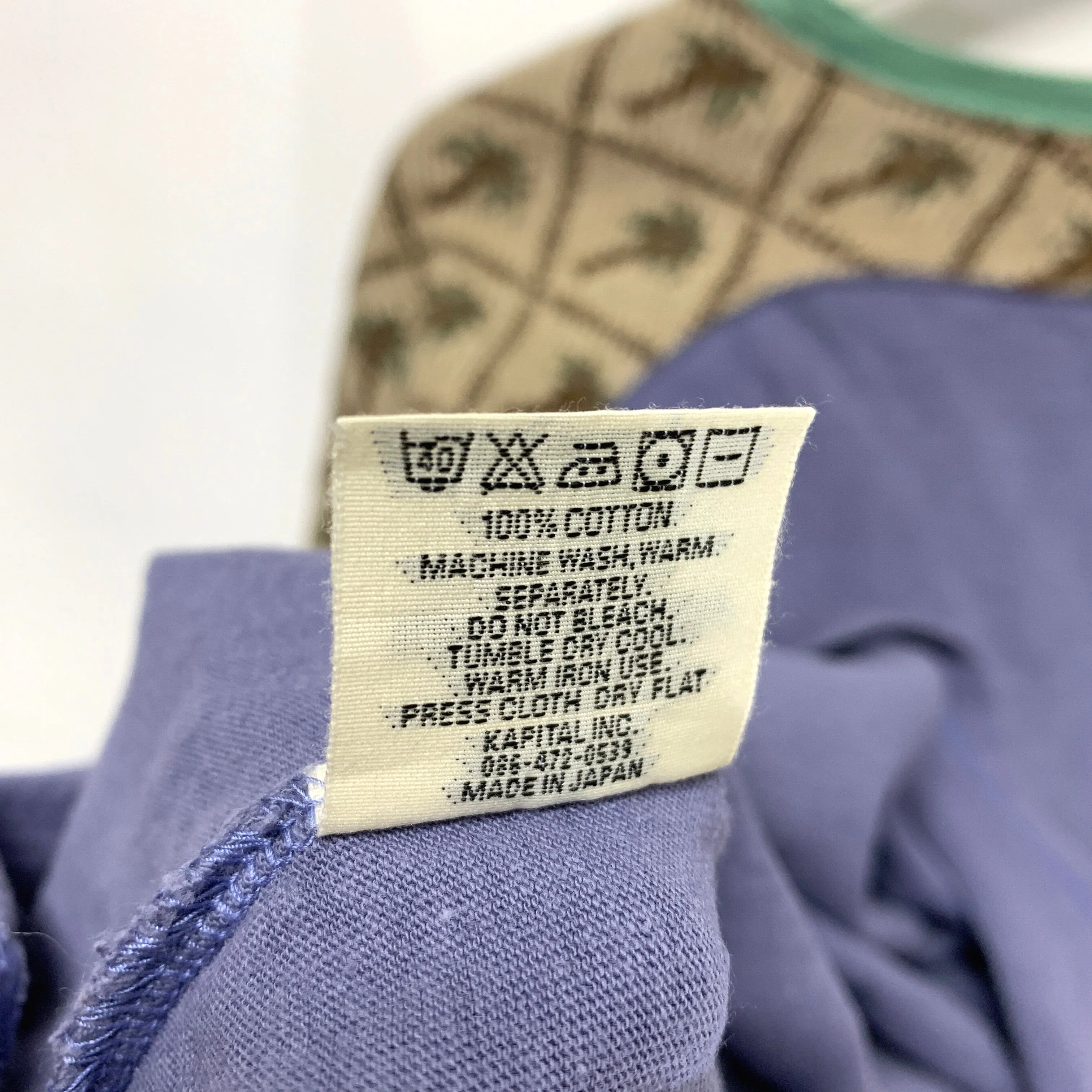 [S] Kapital 3/4 Sleeve Palm Tree Tee Blue