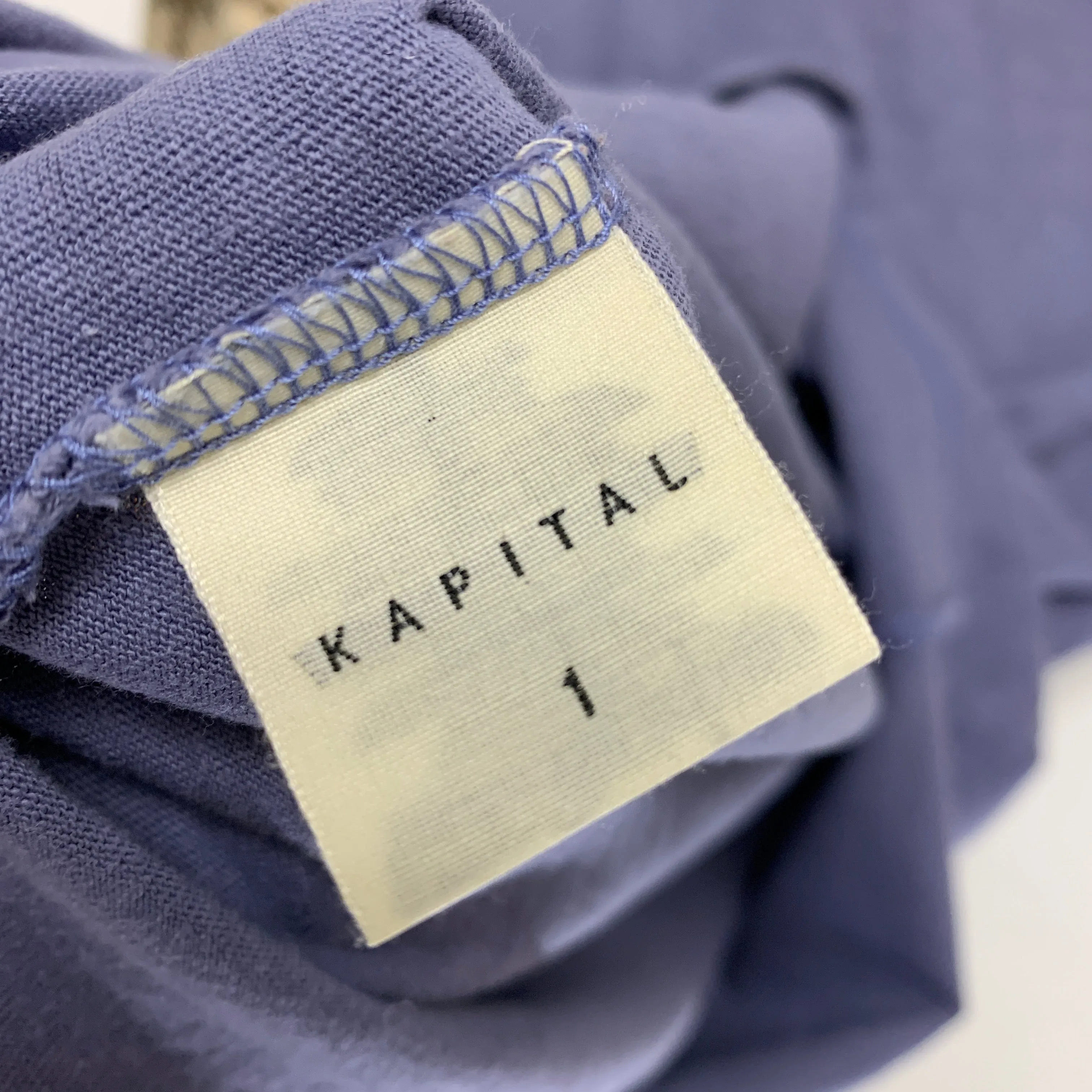 [S] Kapital 3/4 Sleeve Palm Tree Tee Blue