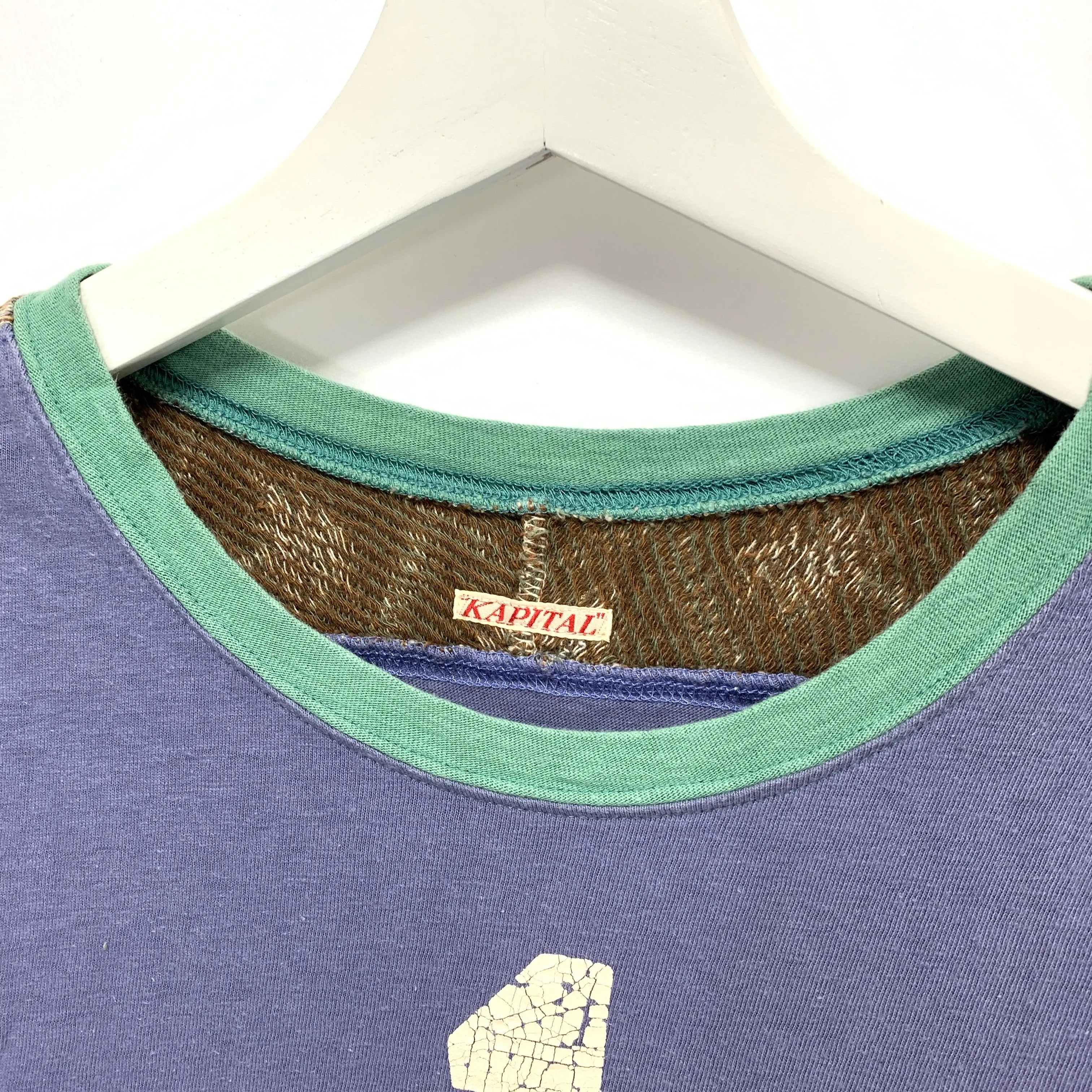 [S] Kapital 3/4 Sleeve Palm Tree Tee Blue