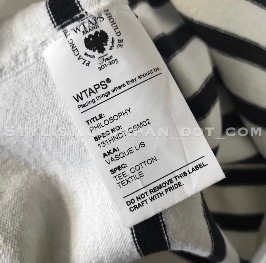 [S] WTaps Vasque Border L/S Shirt White/Navy