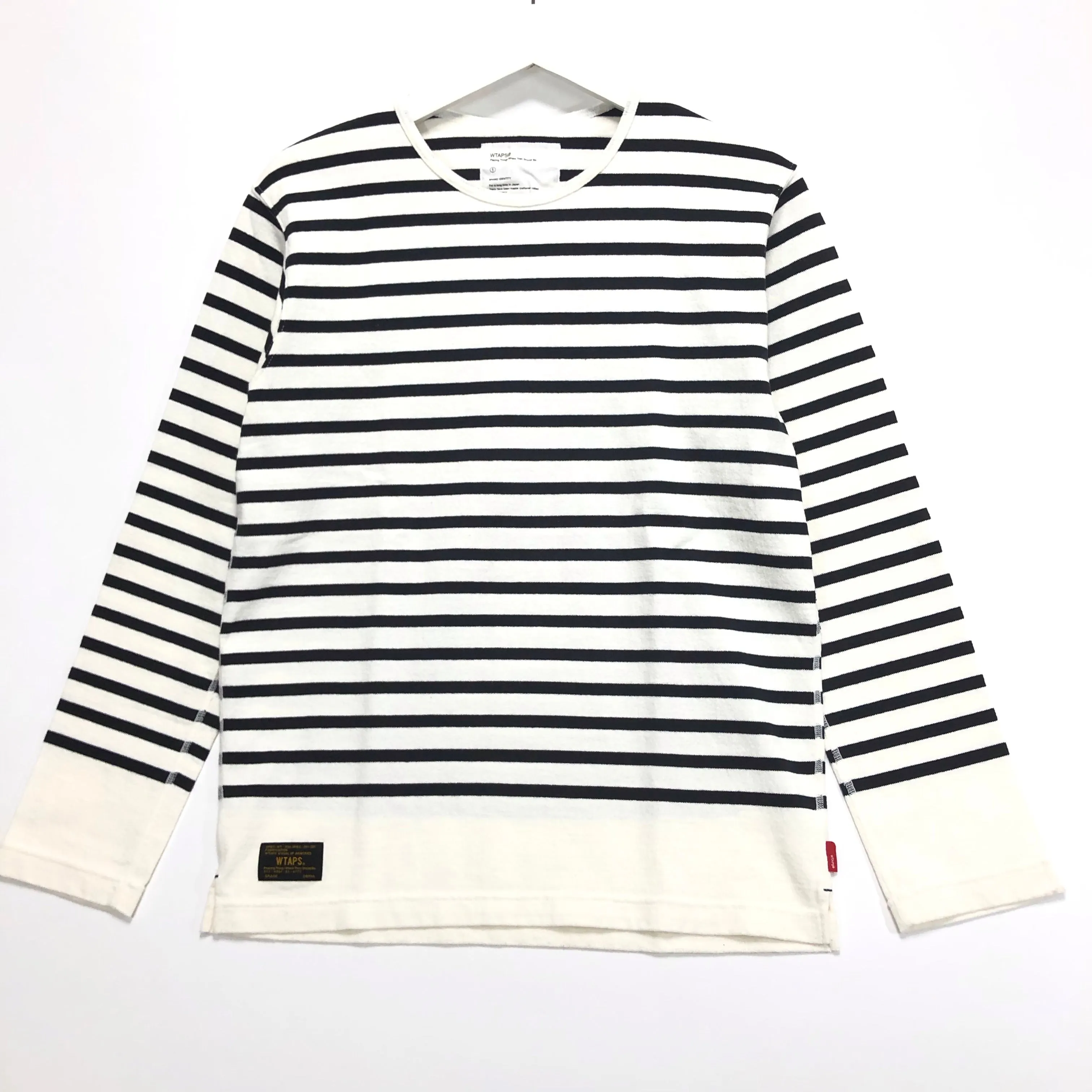 [S] WTaps Vasque Border L/S Shirt White/Navy