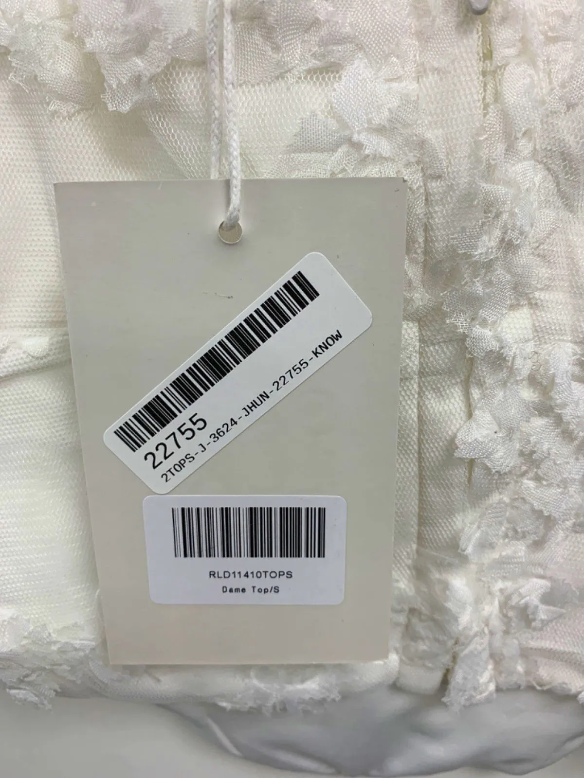 Sabo Luxe White Rose Top UK S