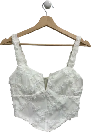 Sabo Luxe White Rose Top UK S