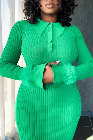 SADE LUXURY GREEN SWEATER | DRESS