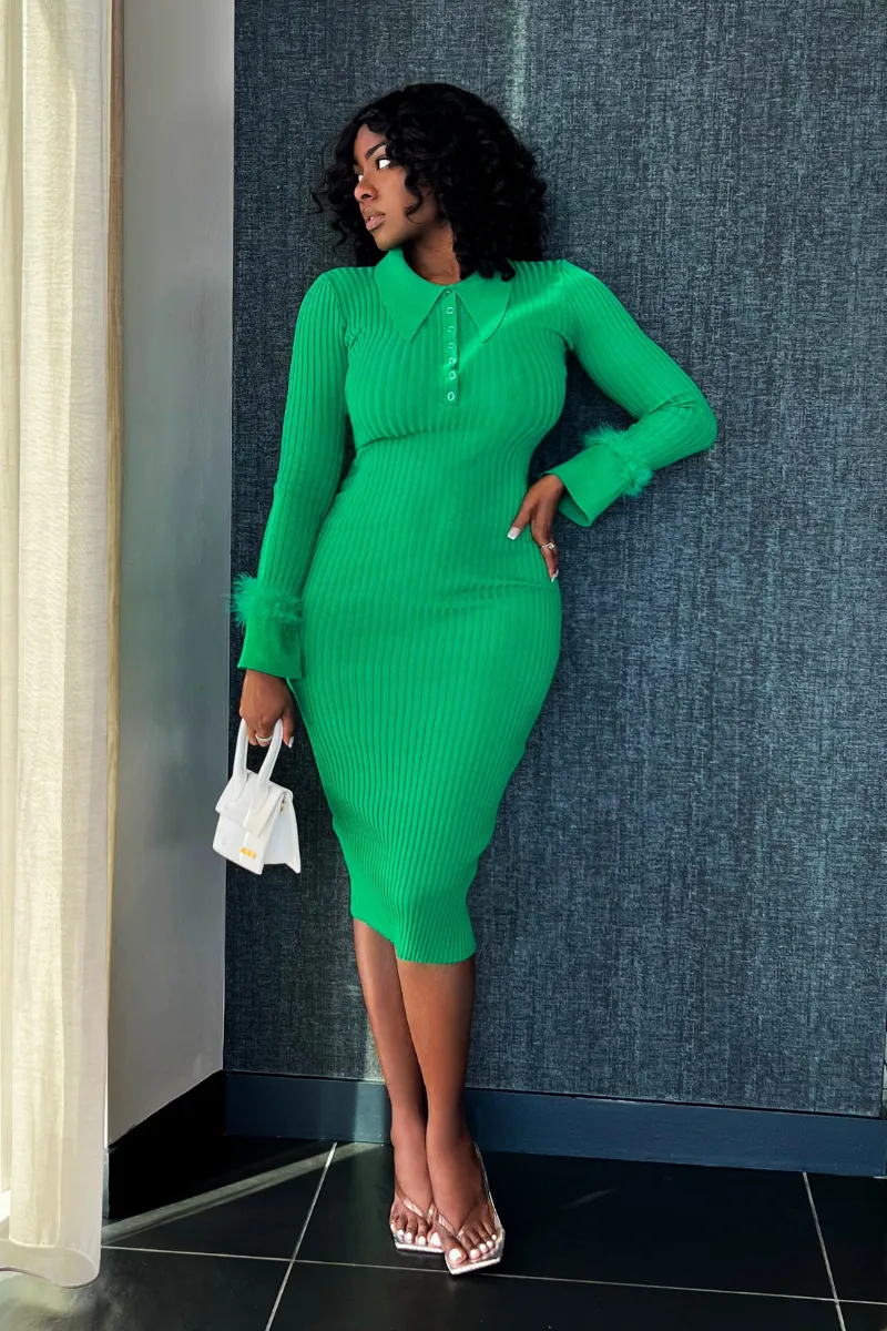 SADE LUXURY GREEN SWEATER | DRESS