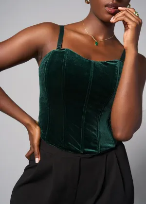 Safisha Women's Velvet Corset (Emerald)