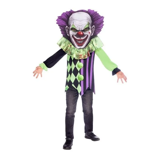 Scary Horror Big Head Clown Child Costume