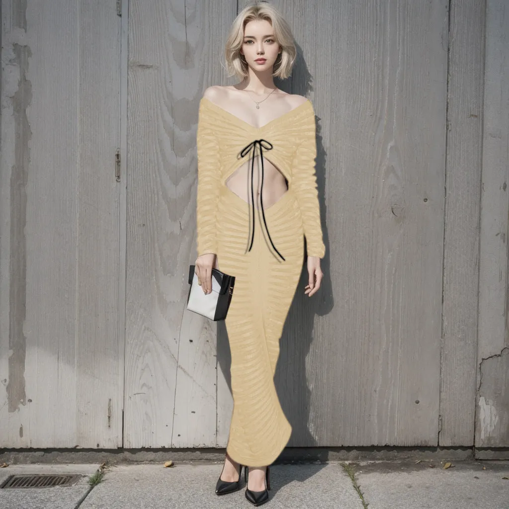 Sexy Long Sleeves Women Tops and Skirts Suits