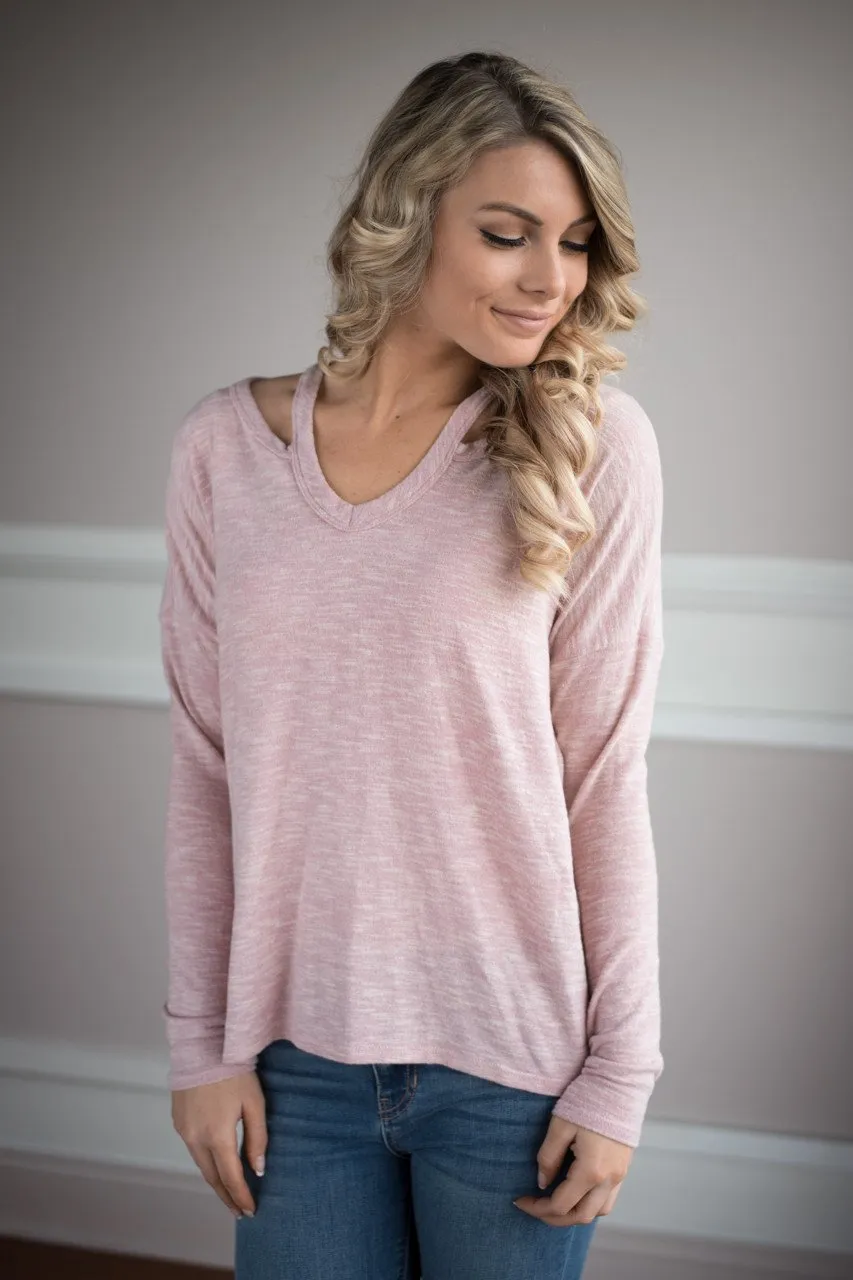 Show a Little Shoulder Top ~ Pink