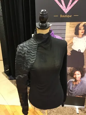 Side Snake printing faux long sleeve Top