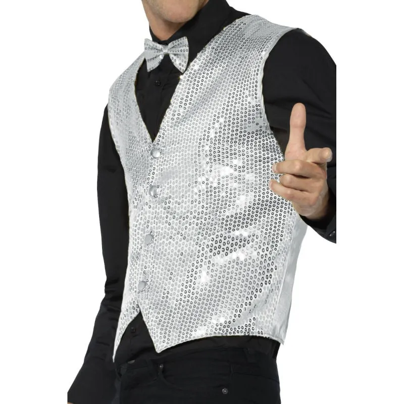 Silver Sequin Waistcoat