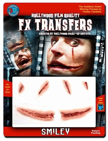 Smiley Halloween Costume Makeup 3D FX Transfers