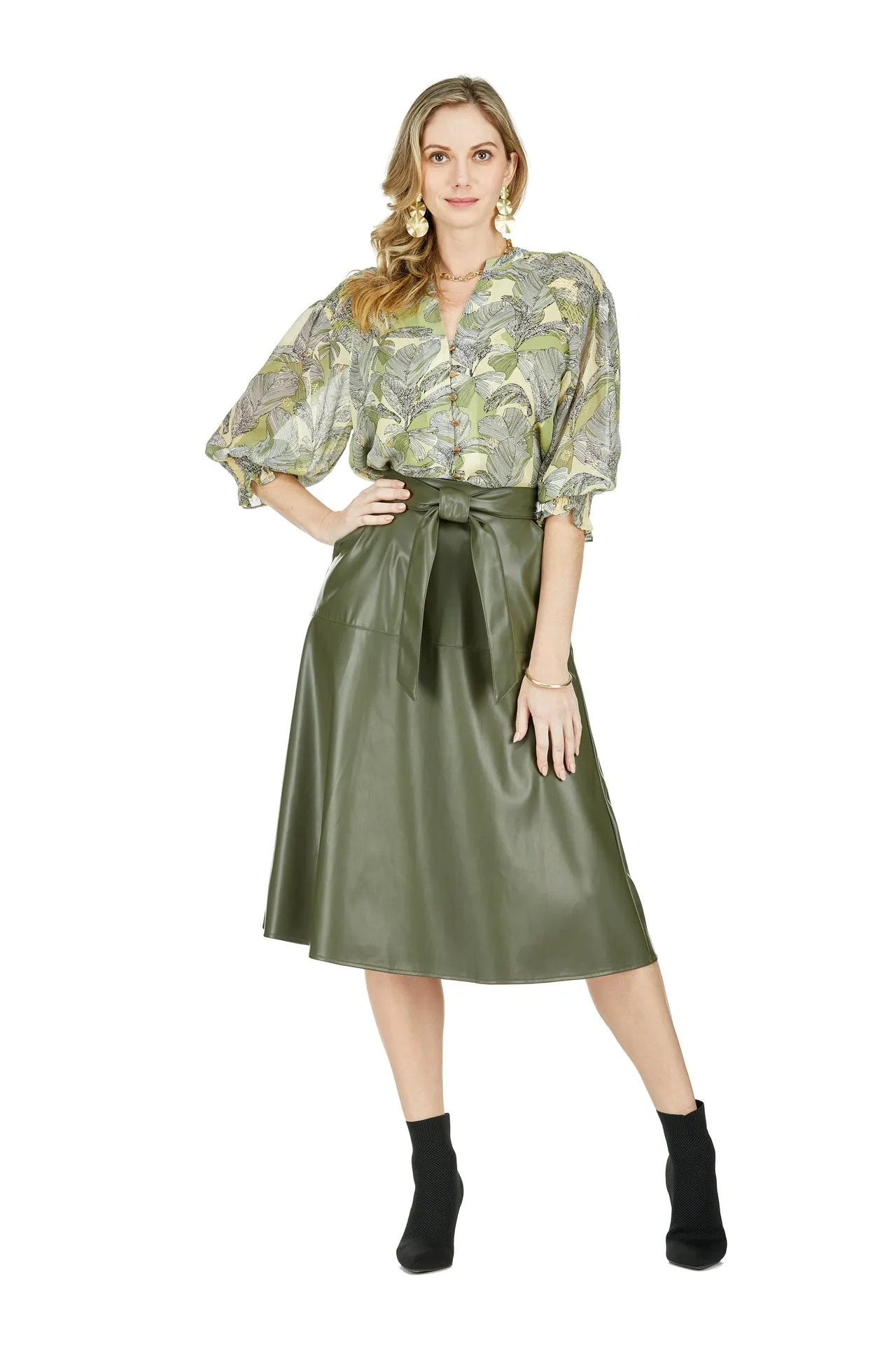 SMOCKED SHOULDER BLOUSE
