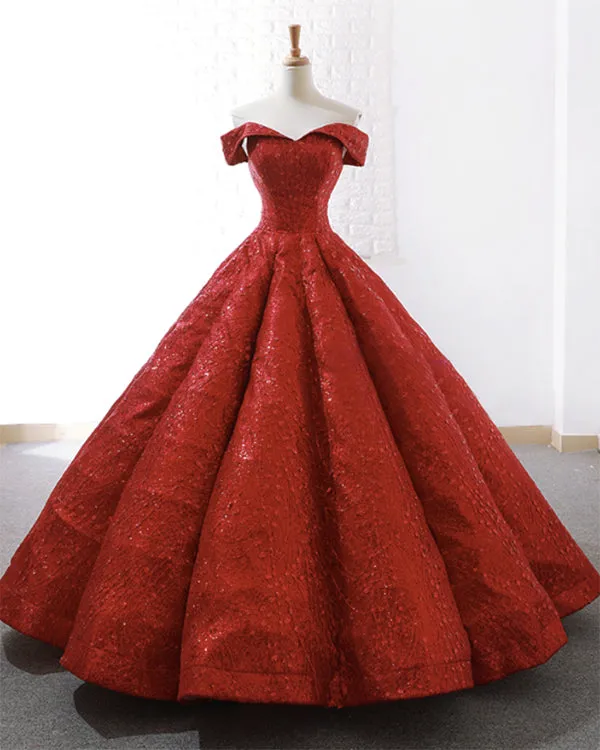 Sparkly Off The Shoulder Wedding Dresses Colorful Cap Sleeve Sequined Bridal Ball Gowns 2019