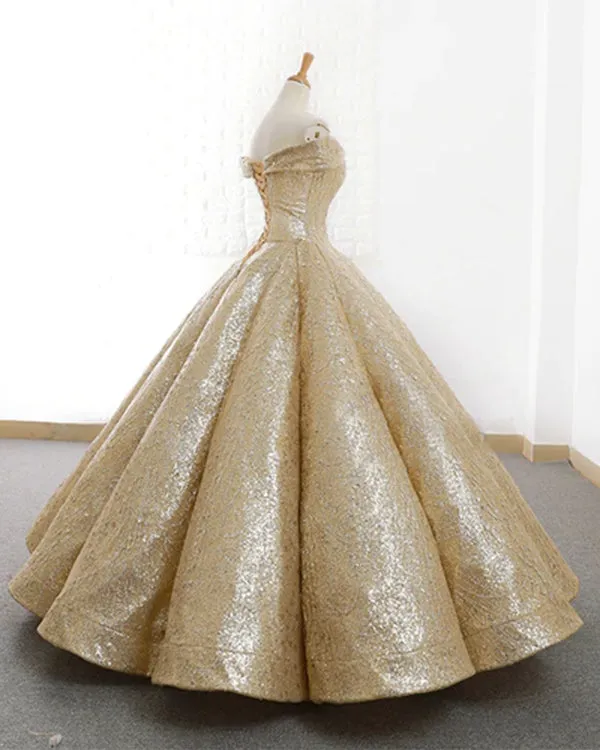 Sparkly Off The Shoulder Wedding Dresses Colorful Cap Sleeve Sequined Bridal Ball Gowns 2019