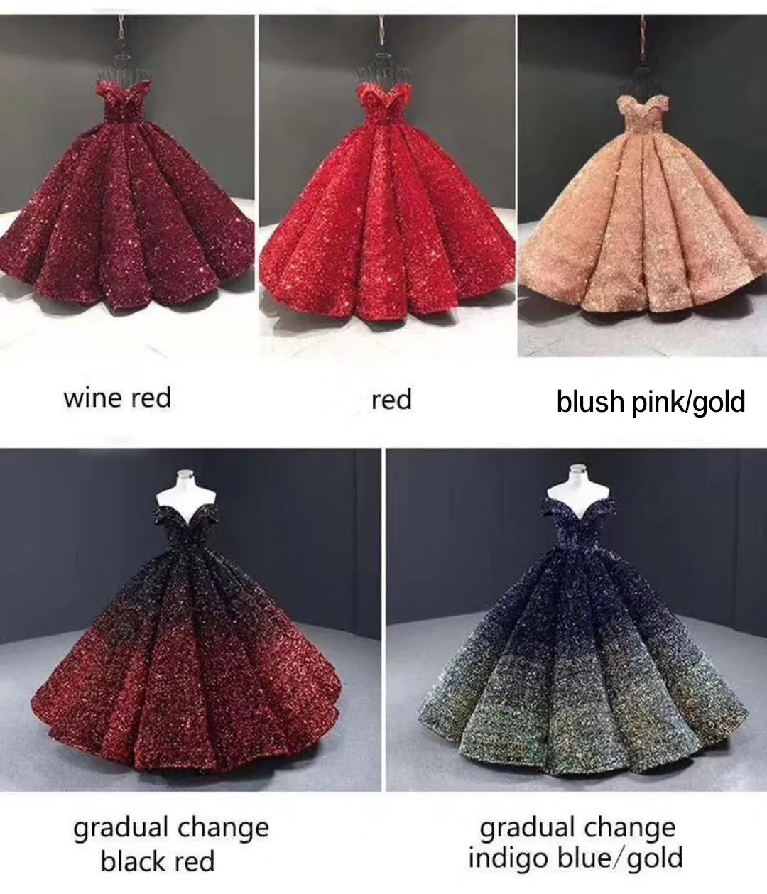 Sparkly Sequined Quinceanera Dress Off The Shoulder Princess Ball Gowns vestidos de quinceañera Sweet 16 Dress