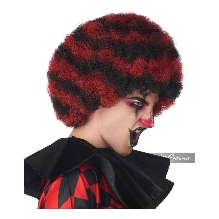 Spiral Clown Wig Red And Black