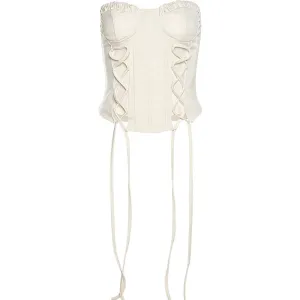 Strapless Lace Up Corset Top