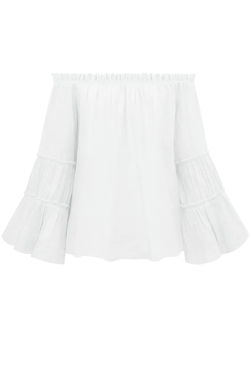 Street Solid Fold Off the Shoulder Tops(4 Colors)