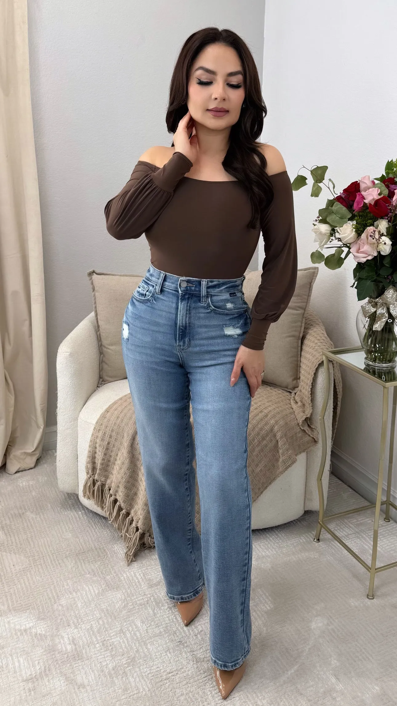 STUCK ON YOU MOCHA  BODYSUIT