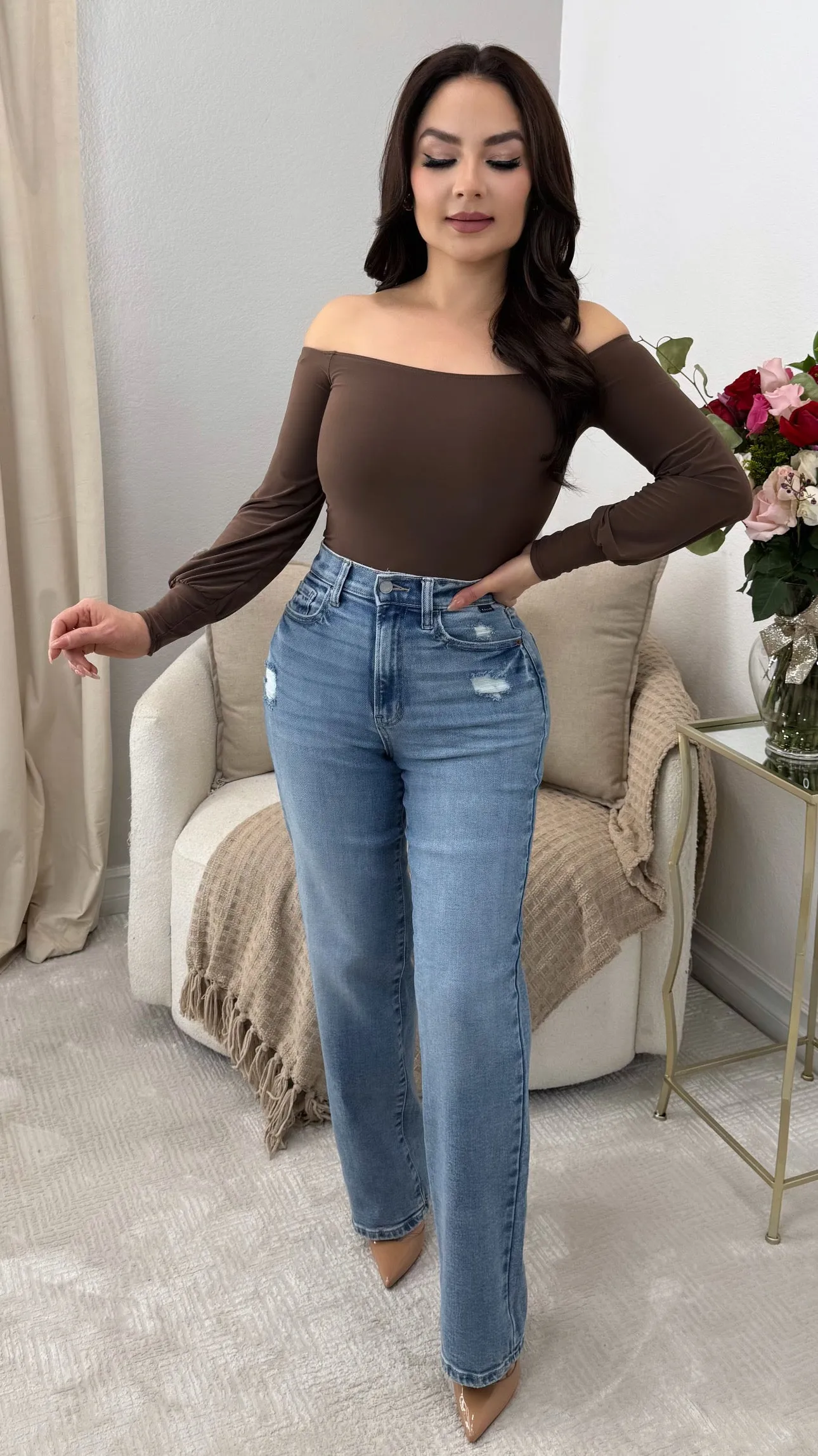 STUCK ON YOU MOCHA  BODYSUIT