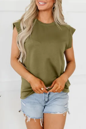 Studded Short Sleeve Top