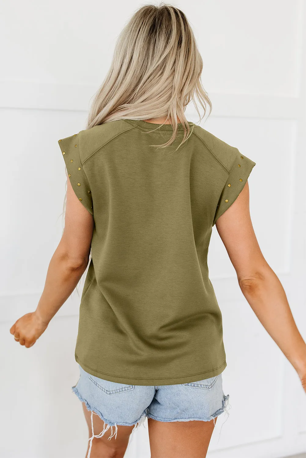 Studded Short Sleeve Top