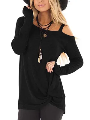 Stunncal Long Sleeve Knotted Sweatshirt T-Shirt