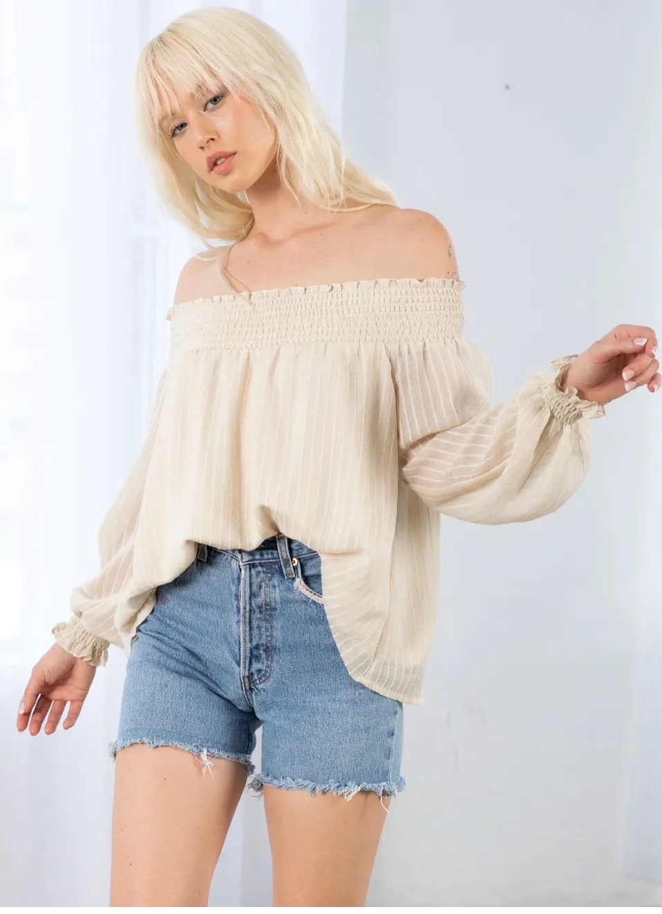Sunny Afternoon Off Shoulder Top