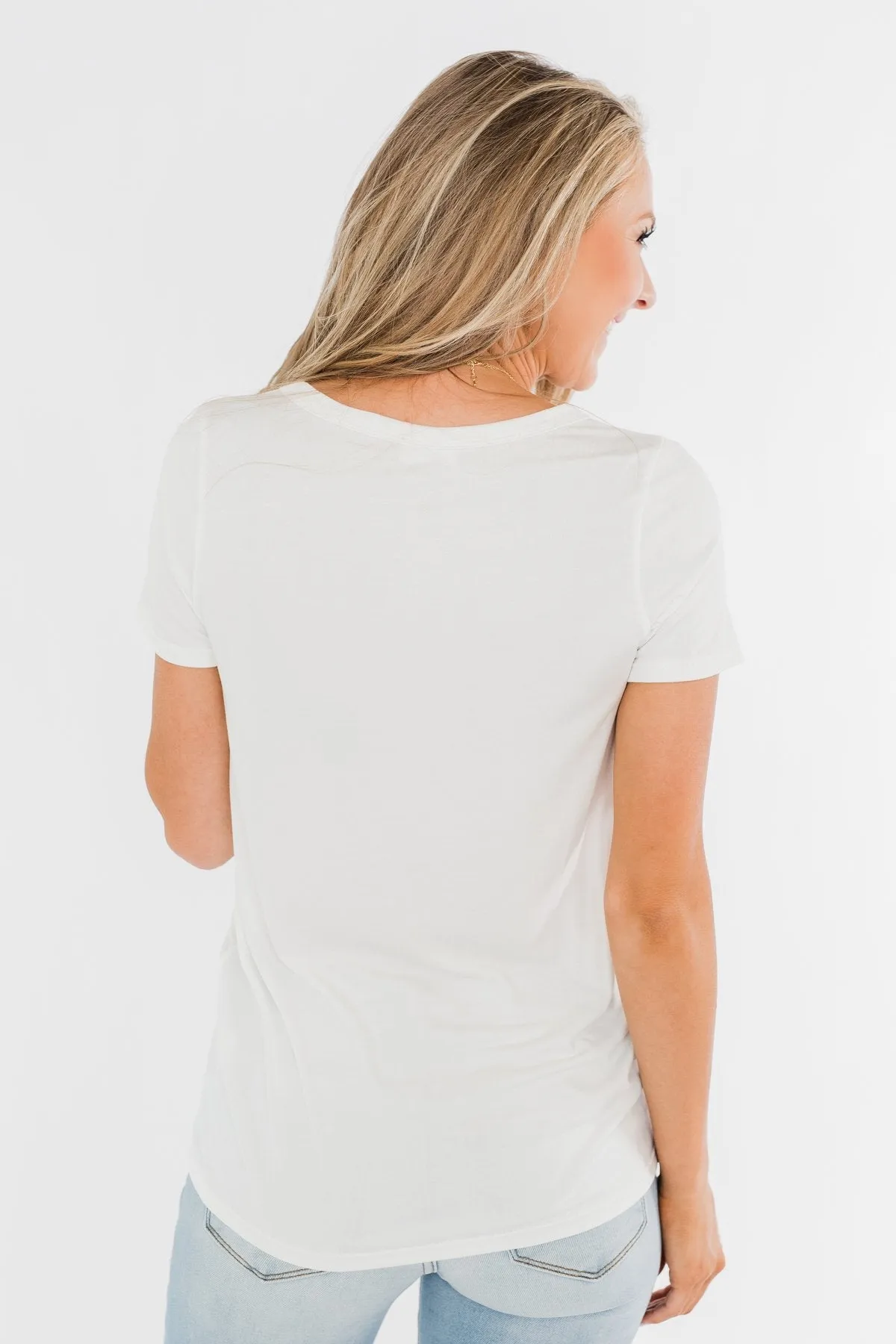 This is Me Notch Pocket Top- Off White