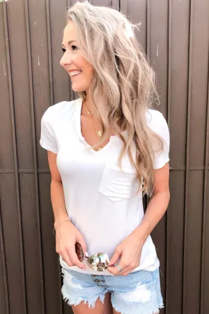 This is Me Notch Pocket Top- Off White