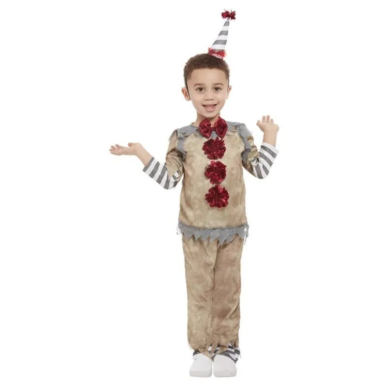 Toddler Vintage Clown Costume, Grey