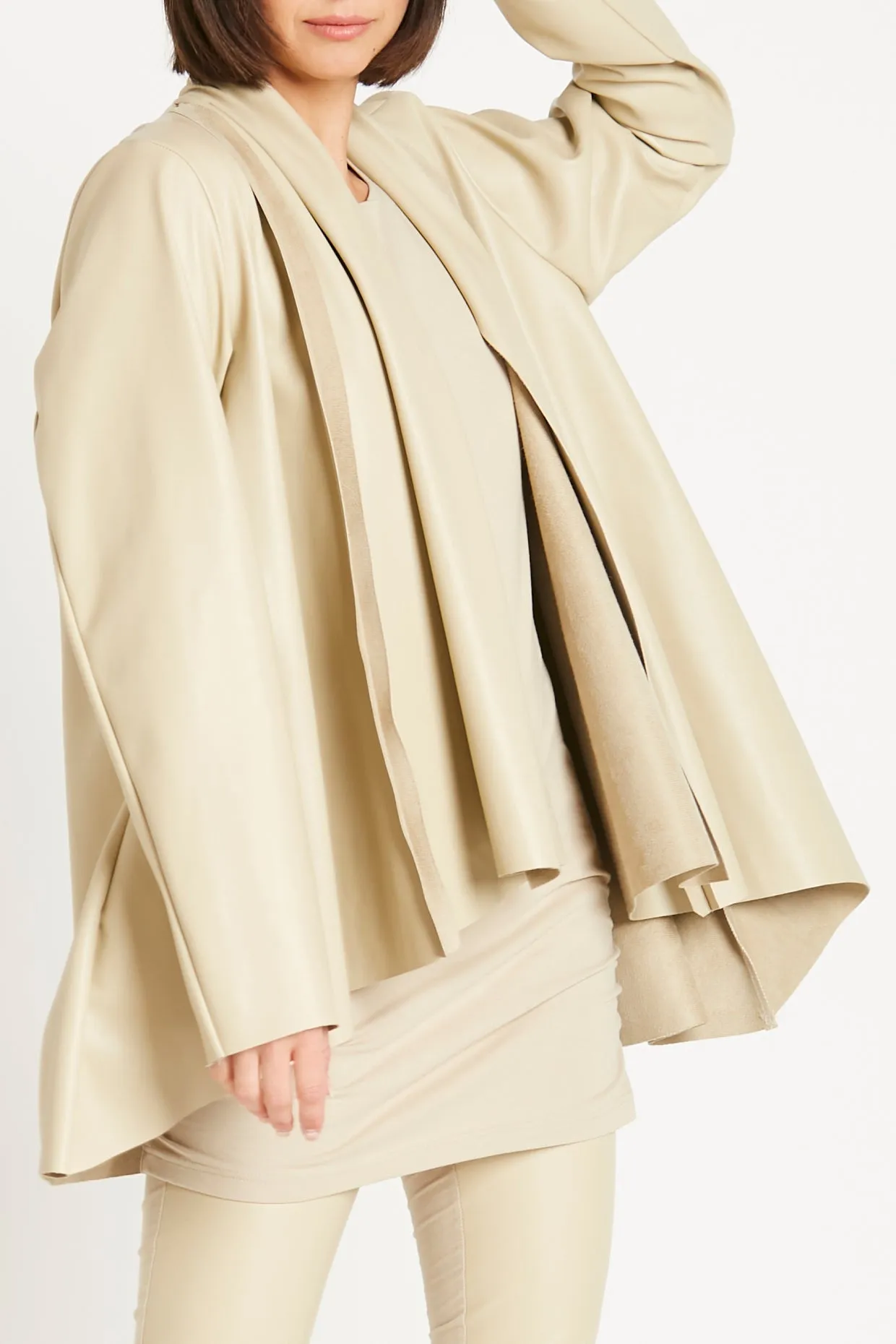 Vegan Leather Kimono Jacket