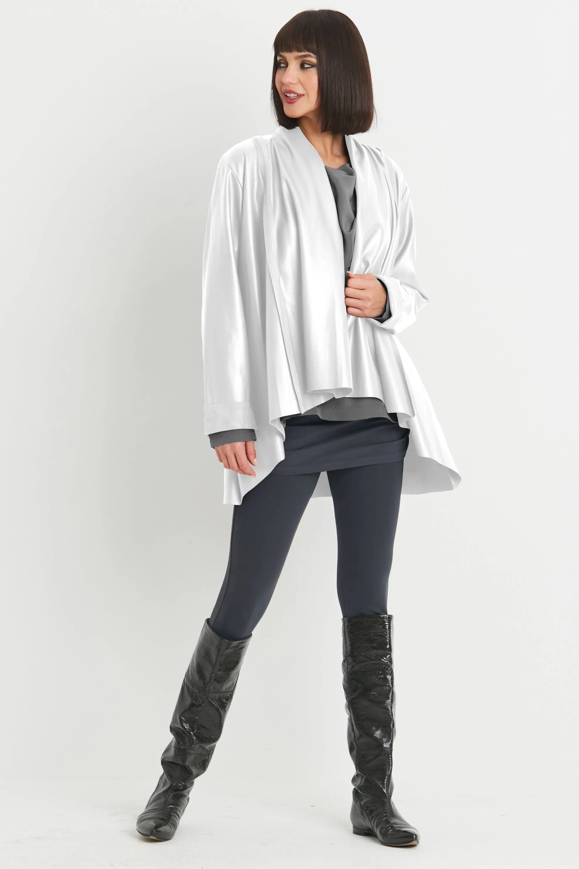 Vegan Leather Kimono Jacket