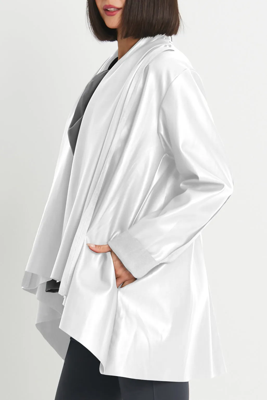 Vegan Leather Kimono Jacket