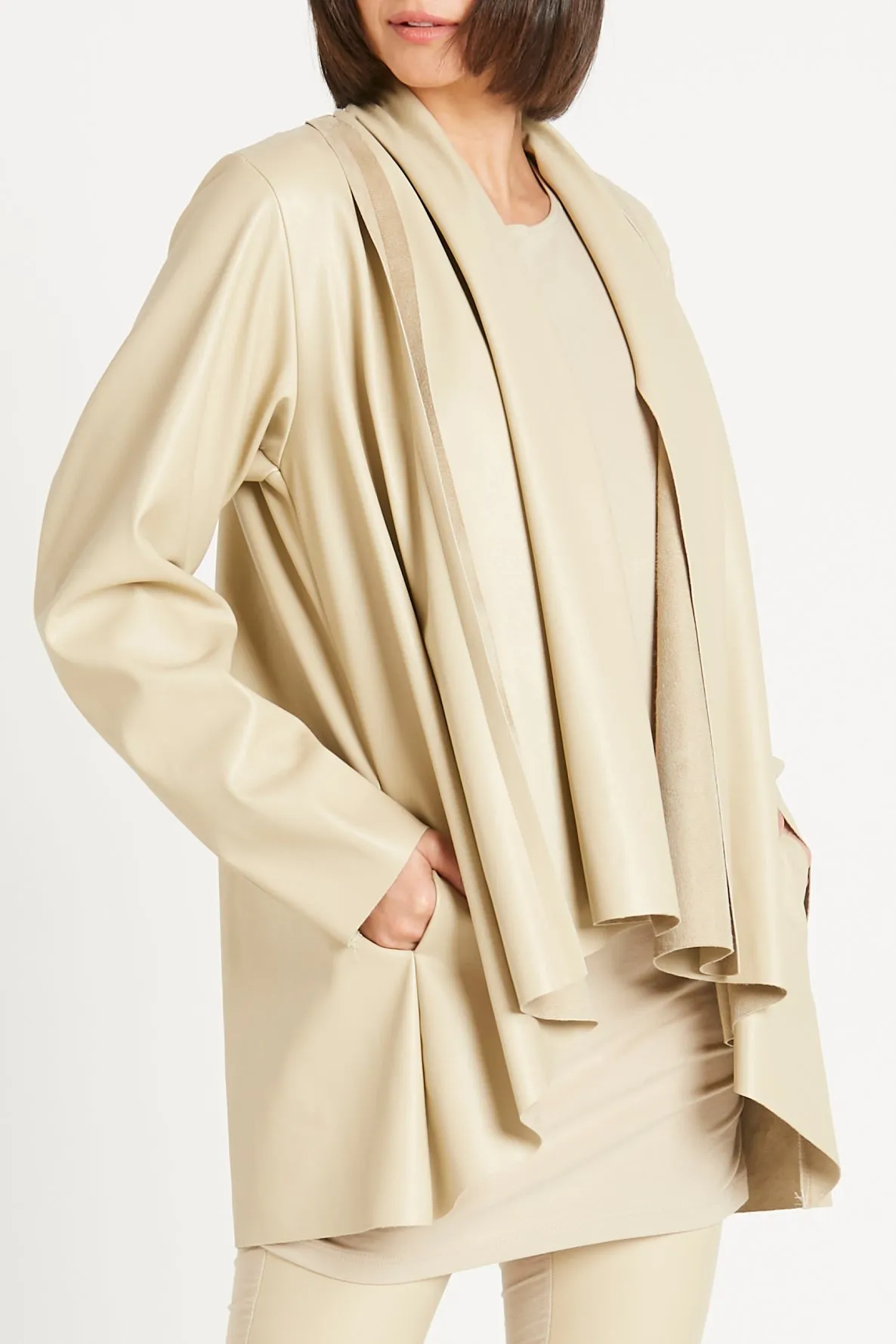 Vegan Leather Kimono Jacket